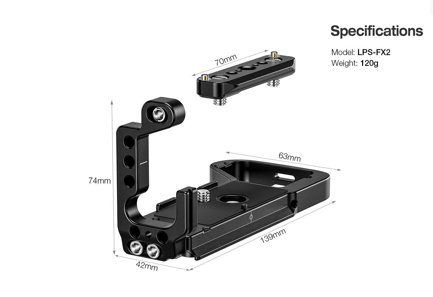 Leofoto LPS-FX2 L Plate for Sony FX2 Camera | Arca Compatible