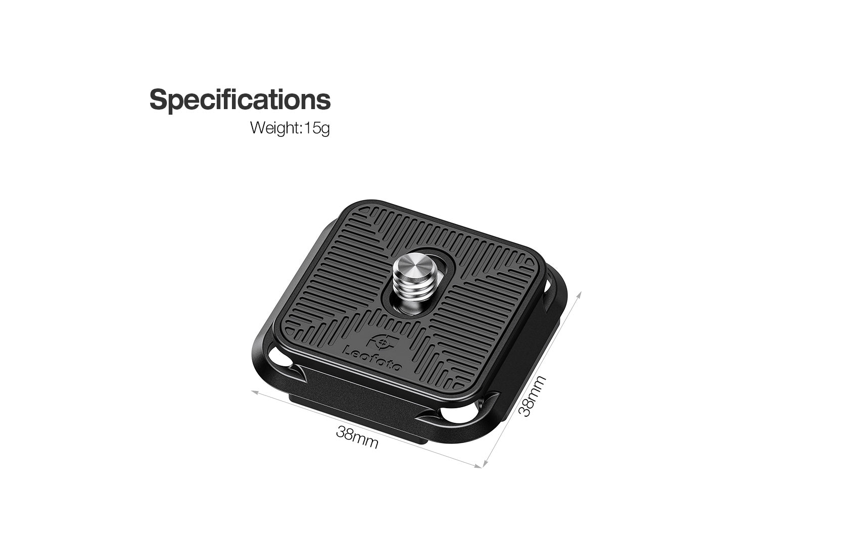 Leofoto QP-38 38mm Quick Release Plate | Four-Sided Arca-Style Interface | Anti-Loosening Screw