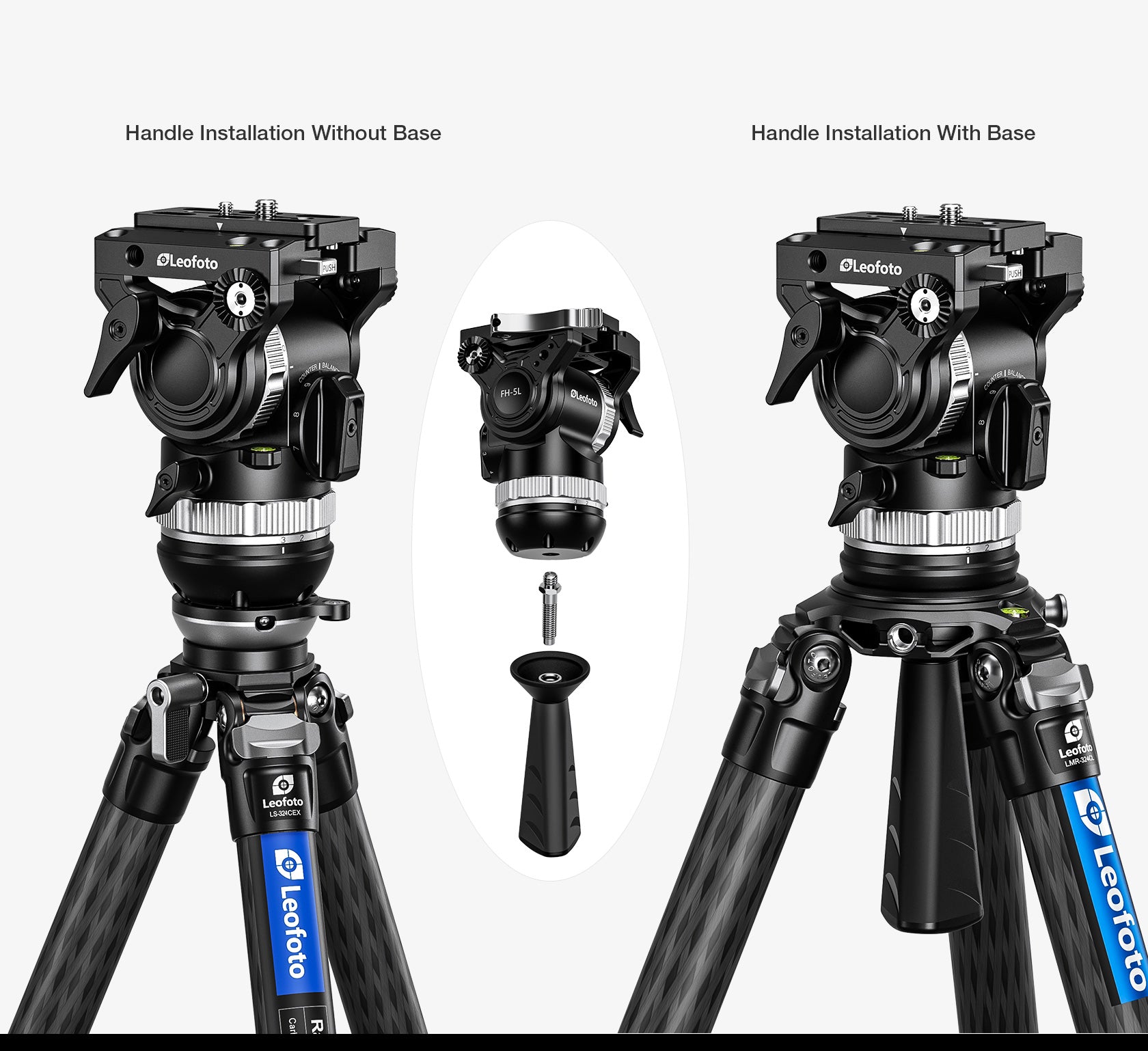 Leofoto FH-5L Lever-Release Professional Fluid Video Head (75mm Bowl & 3/8" Flat Base) - Arca Standard