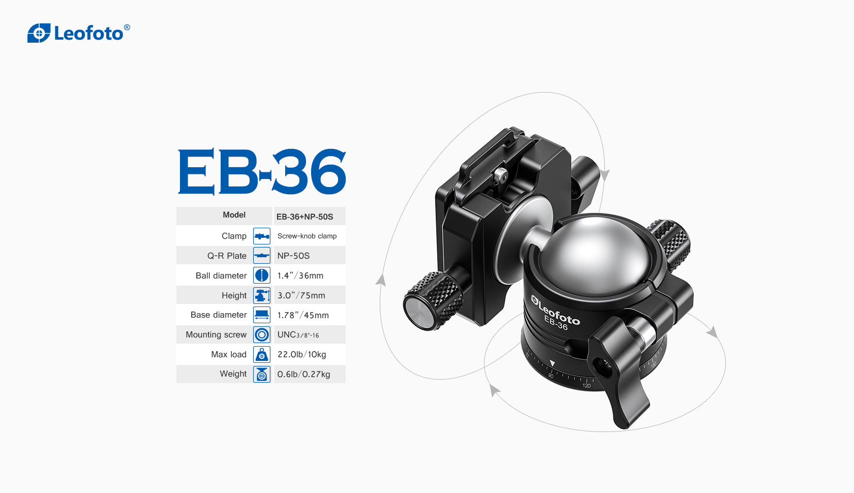 Leofoto LS-223C Tripod + EB-36 Ball Head Mini Professional Light Weight Carbon Fiber Tripod Kit