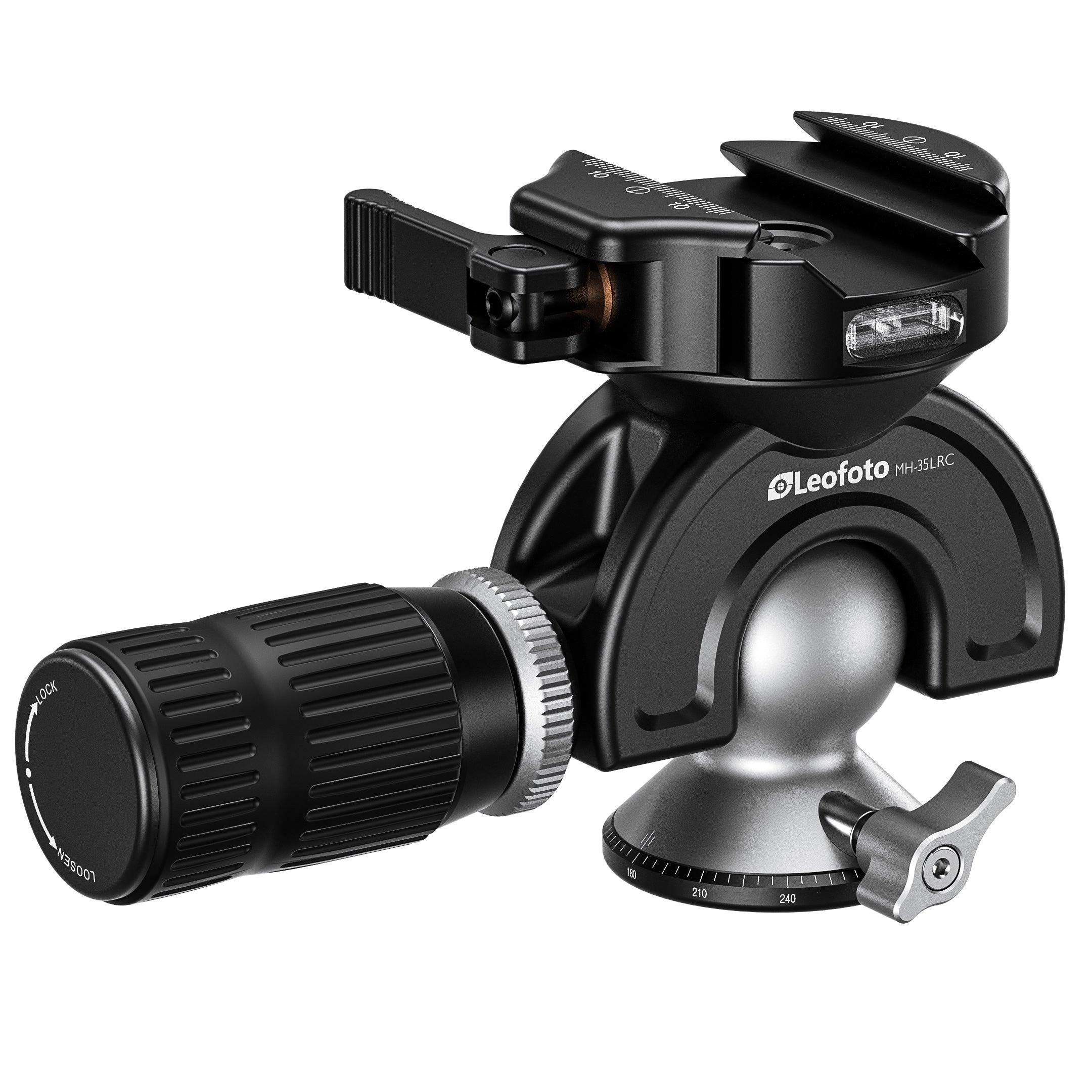 Leofoto MH-LRC Lever-Release Hybrid Clamp Panning Dynamic Head /w Handlebar Control | Arca + Pictatinny Compatible