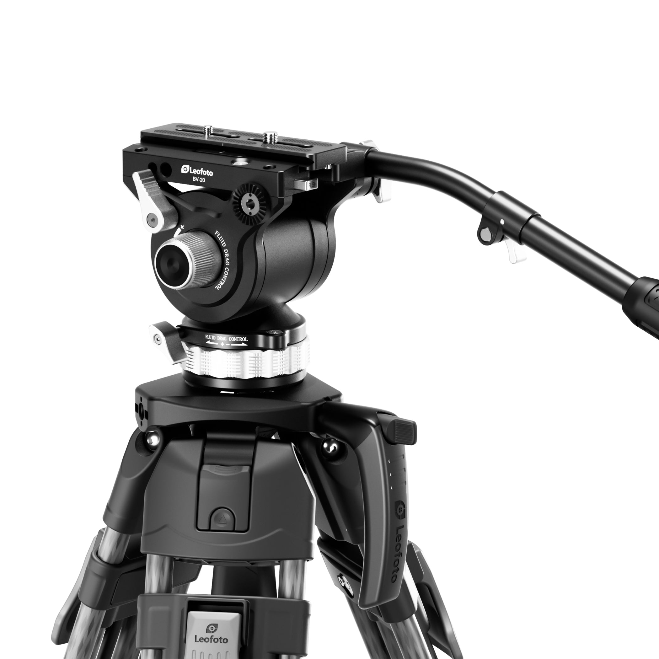 Leofoto LVF-163C+BV Video Tripod and Fluid Head Set – Flat Base 3/8