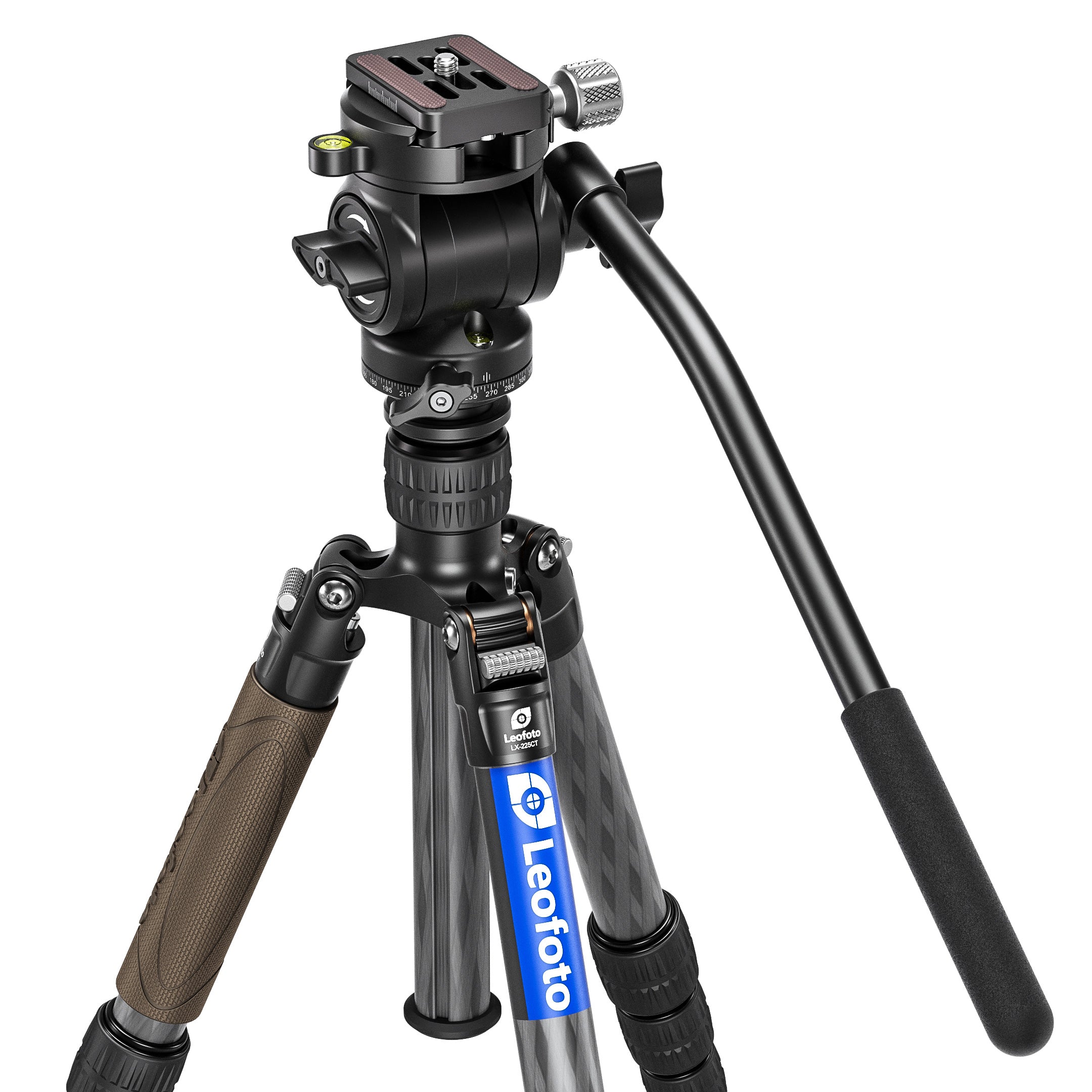 Leofoto LX-225CT+BV-1 Reversible Travel Tripod + Bino Fluid Head Kit