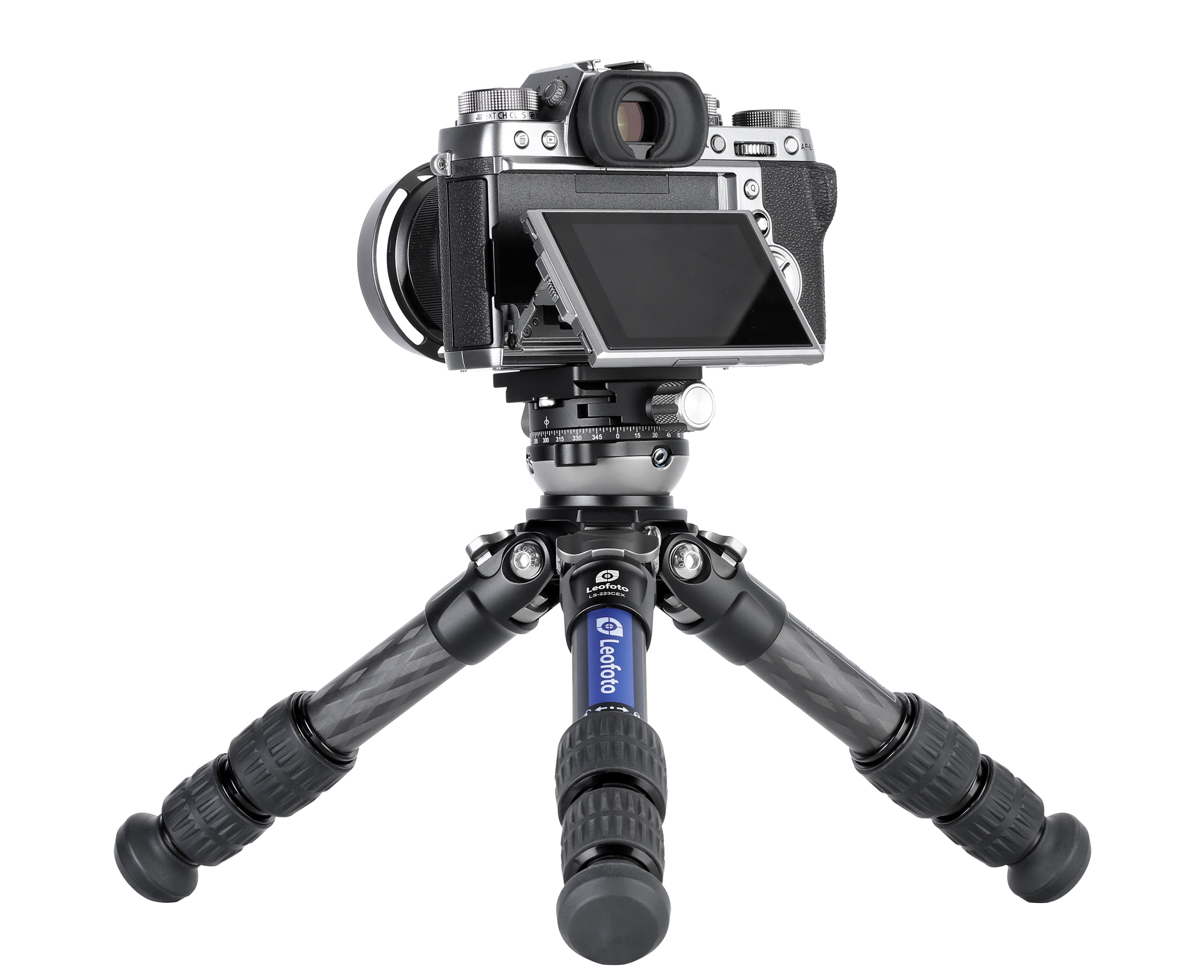 Leofoto LS-223CEX Table/Ground Mini Tripod with Integrated Leveling Ba