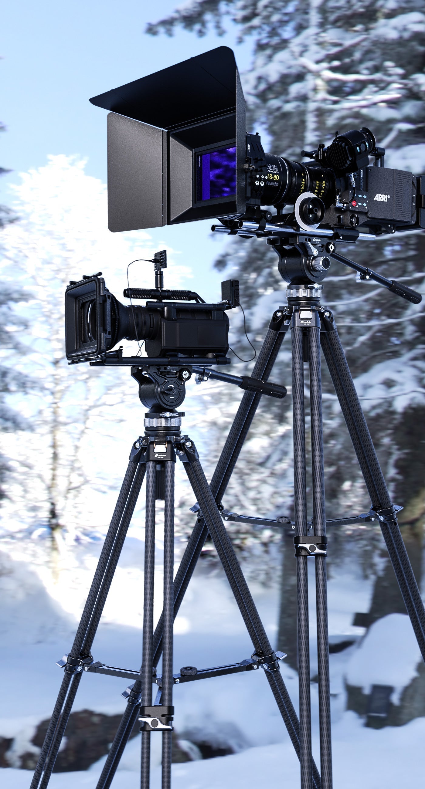 "Open Box" Leofoto LVC-253C Dual-Tube Video Tripod | 75mm Integrated Bowl with Leveling Base and Handle (Tripod Only)