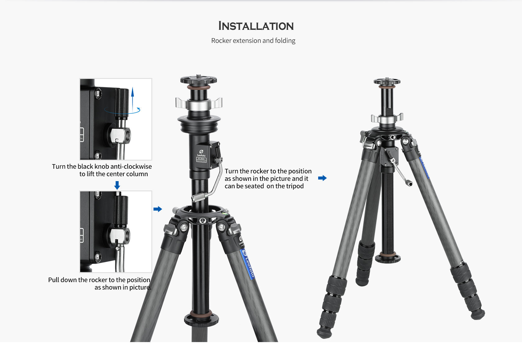 “Open Box" Leofoto GC-364C/ GC-404C Geared Center Column for 75mm/100mm Bowl Tripods