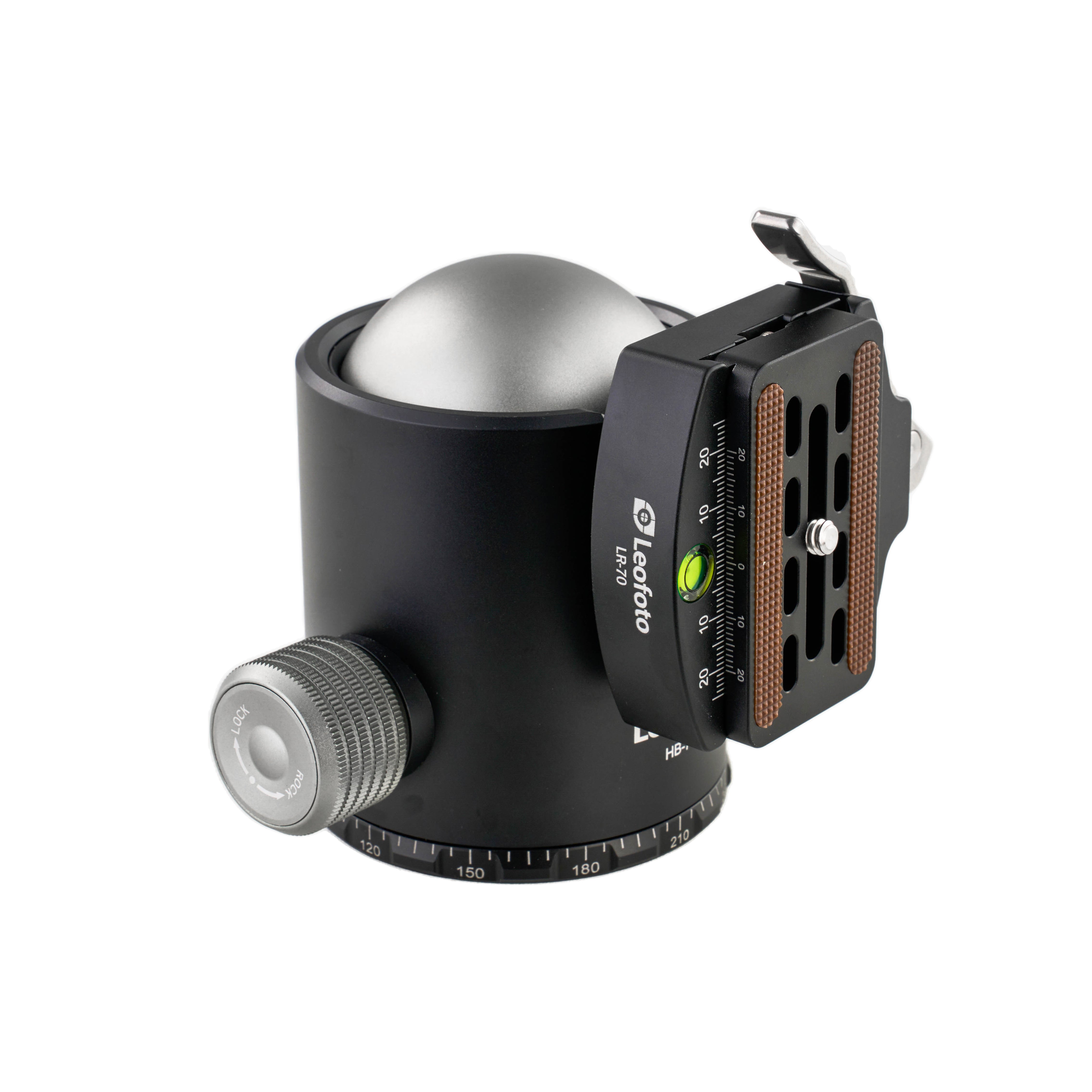 Leofoto HB-70LR (Lever-Release Clamp) 70mm Pro Heavy-Duty Ball Head wi