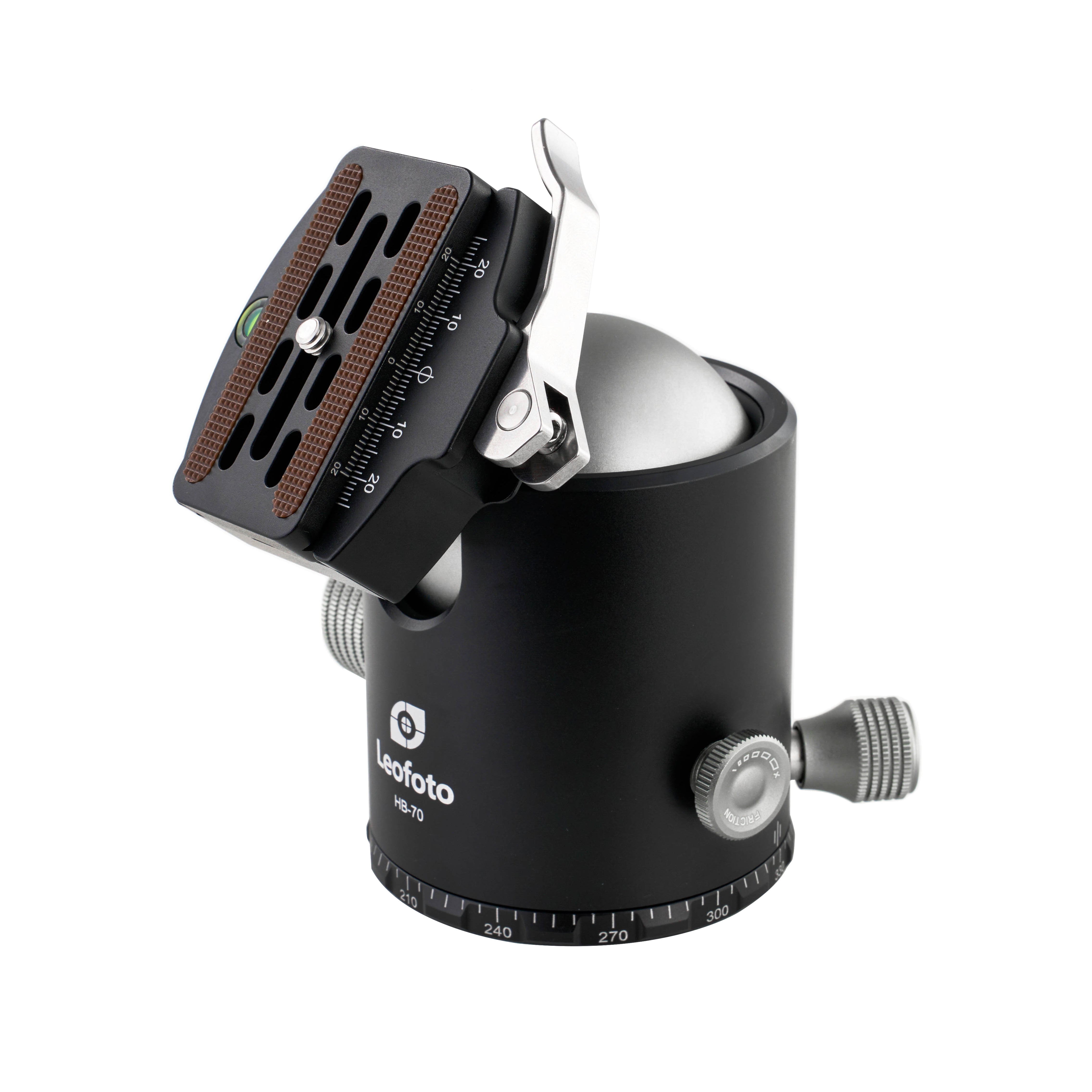 Leofoto HB-70LR (Lever-Release Clamp) 70mm Pro Heavy-Duty Ball Head wi