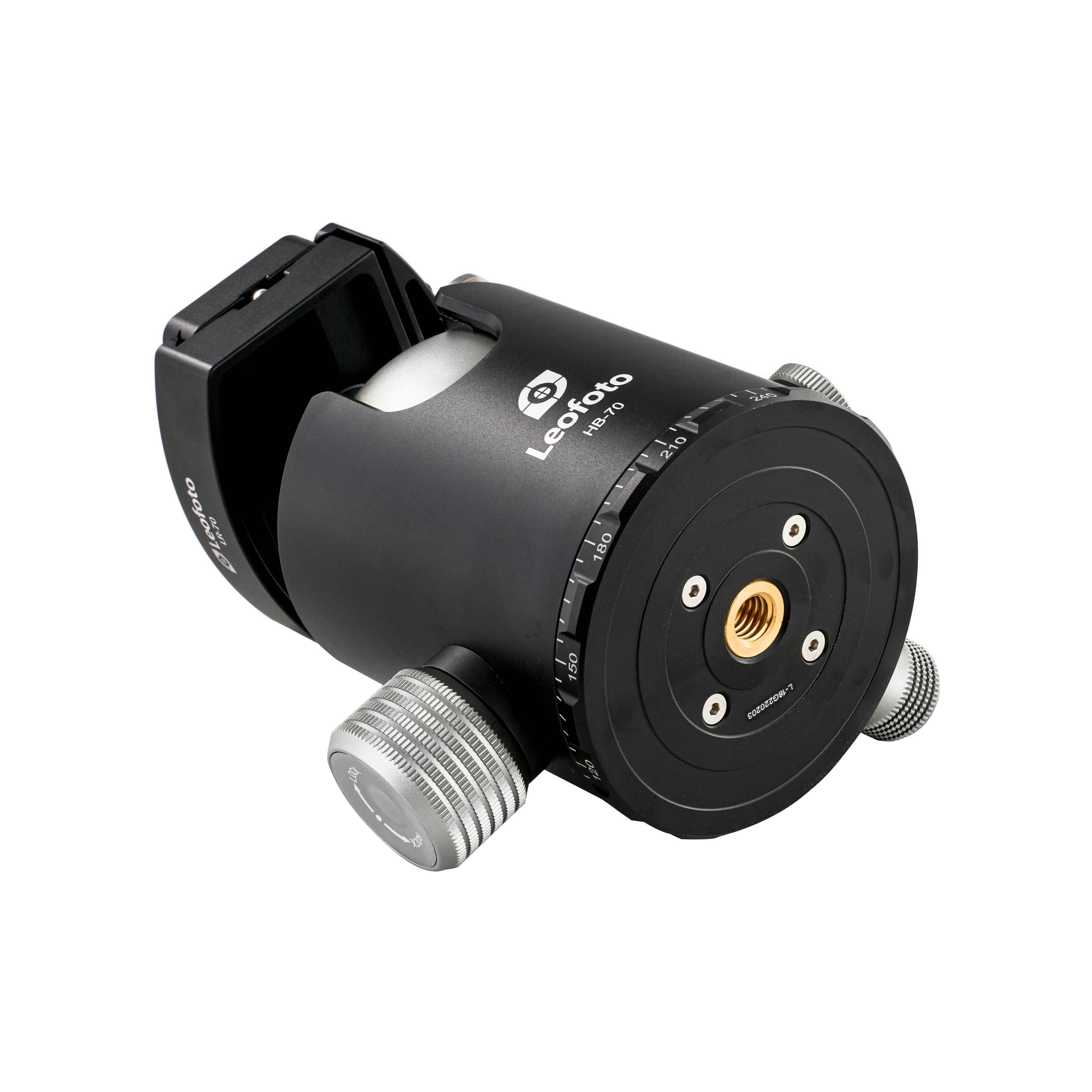 Leofoto HB-70LR (Lever-Release Clamp) 70mm Pro Heavy-Duty Ball Head wi