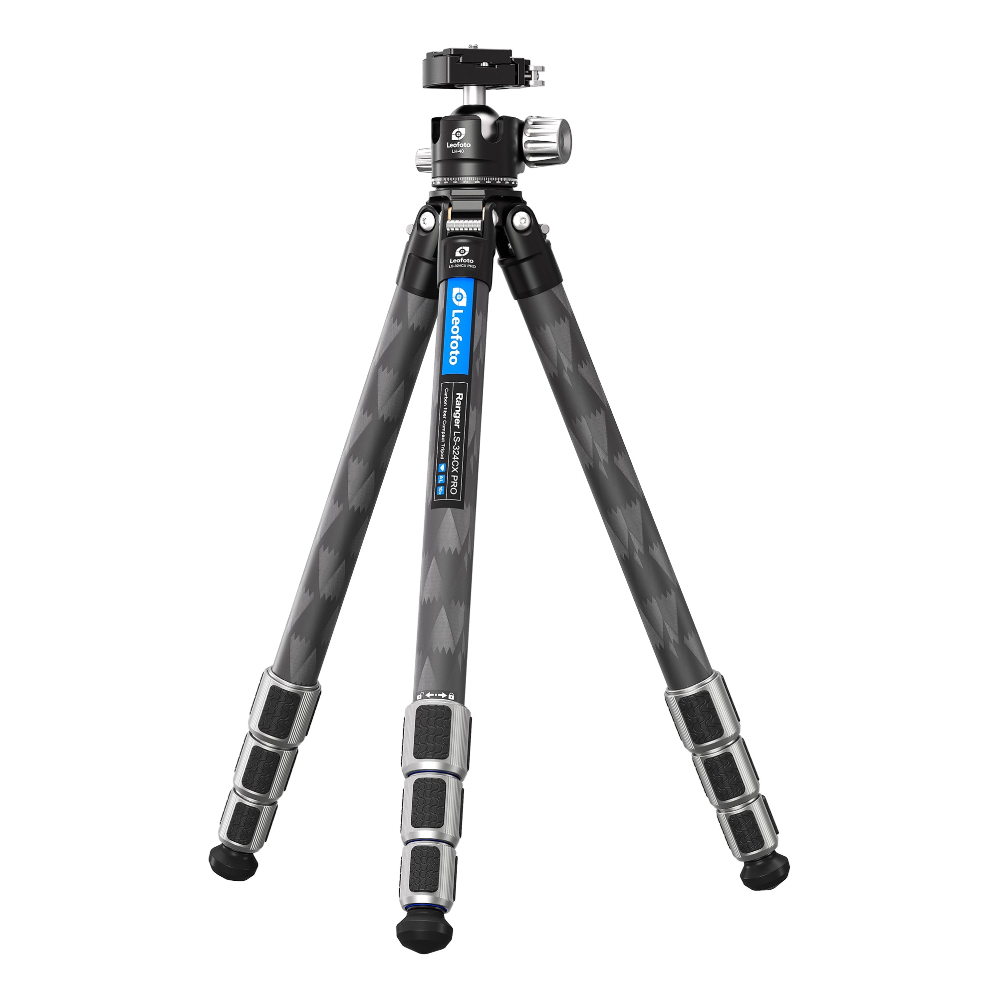 Leofoto LS-324CXPRO+LH-40LR X Version Ranger Series Tripod Set | Water-Resistant and Improved Carbon Fiber