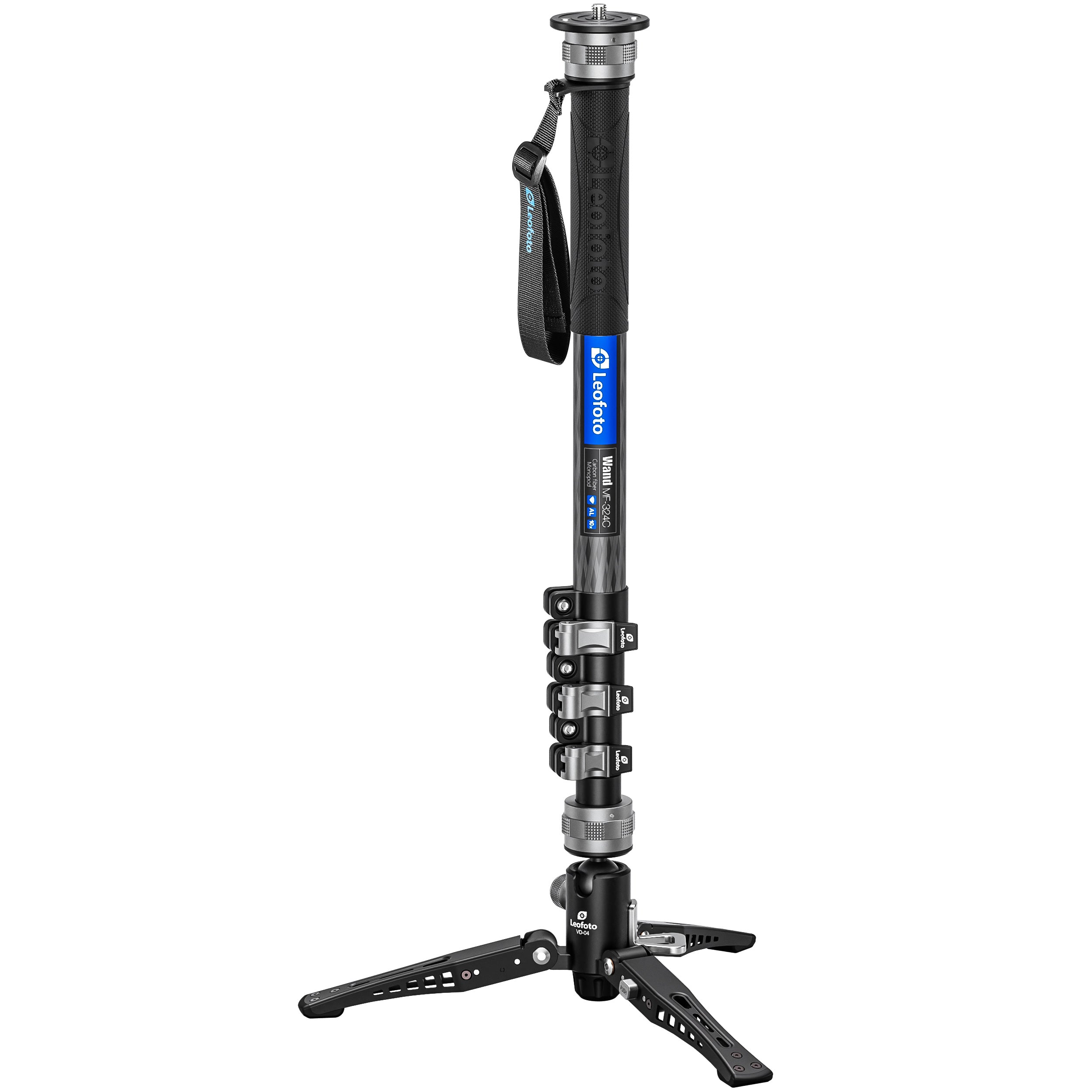 Leofoto MF-324C + VD-04 Upgraded Video Monopod System with Base Support Kit