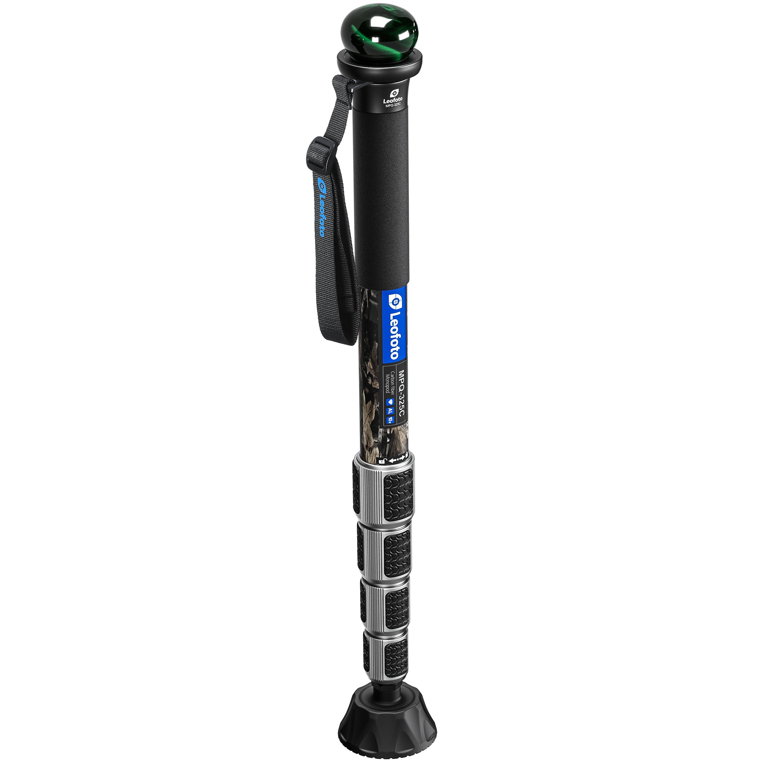 Leofoto MPQ-325C Premium Carbon Fiber Monopod Kit | SC-70 Replacement Foot | CHG-01 Carbon Fiber Knob Handle