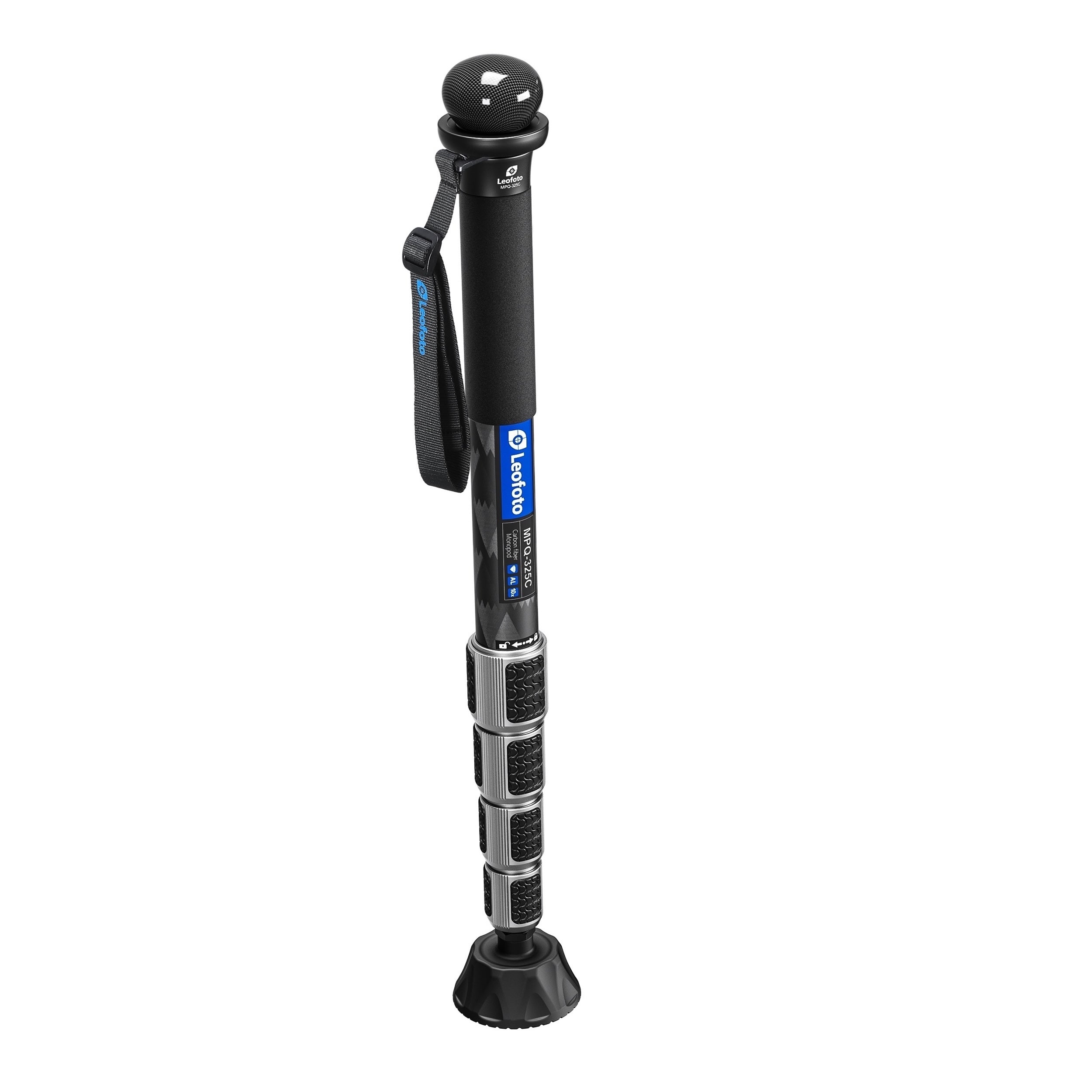 Leofoto MPQ-325C Premium Carbon Fiber Monopod Kit | SC-70 Replacement Foot | CHG-01 Carbon Fiber Knob Handle