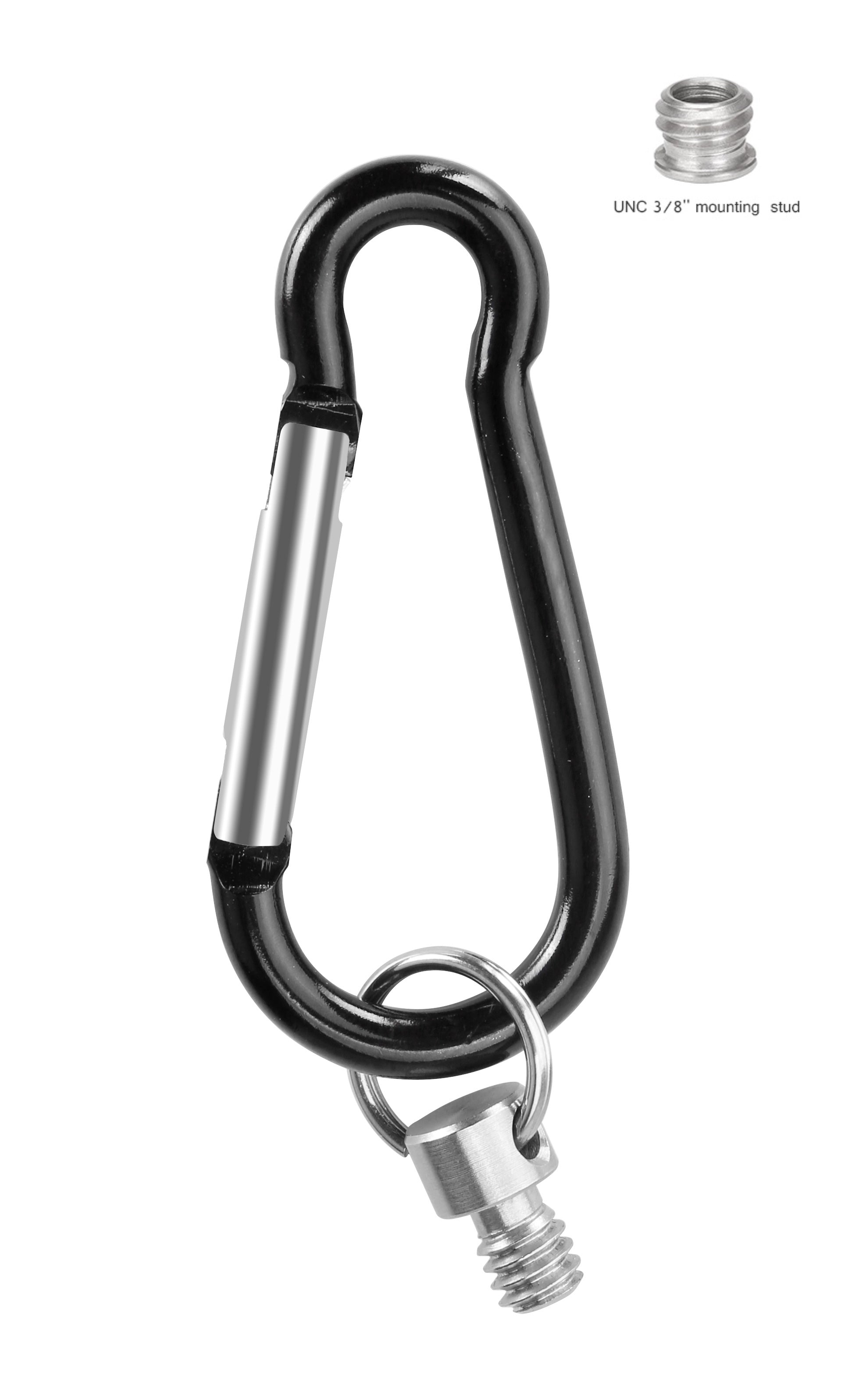 Leofoto Carabiner with 1/4" Weight Hook & Optional 3/8" Mounting Stud