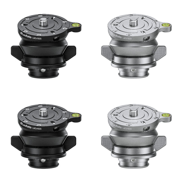 Leofoto LB-60N Nivelleerbasis Voor Statief – 60 Mm, 15 Kg Belasting, +/-15° Kantel, Met Vlinderslot En Anti-rotatie – Zwart