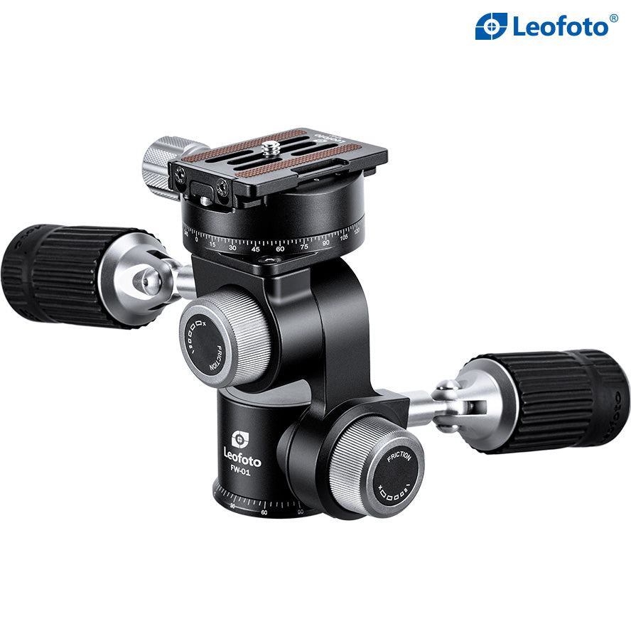 "Open Box" Leofoto FW-01 Professional Pan-and-Tilt 3-Way Head with NP-60 Plate | Arca Compatible