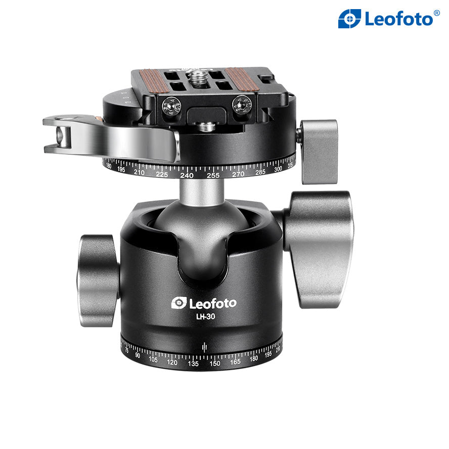 “Open Box" Leofoto LH-30PCL Low-Profile Ball Head with 360° Panning and Lever-Release Clamp | Arca Compatible