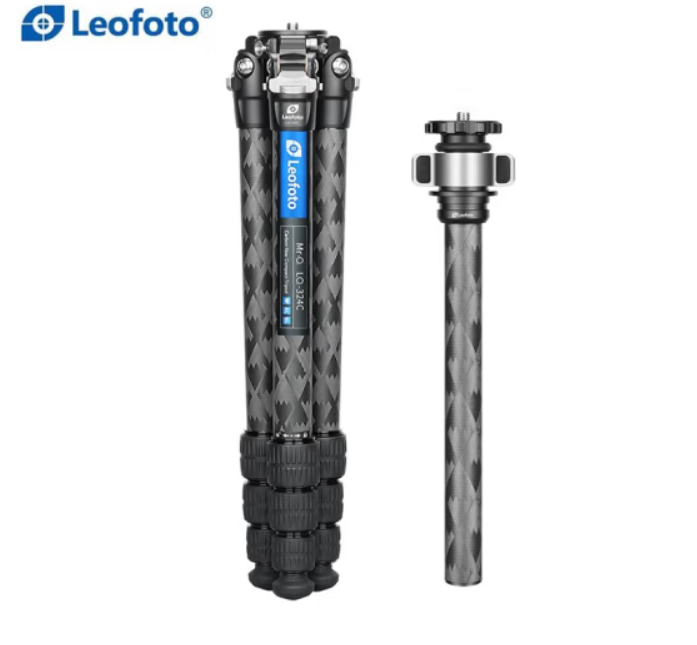 “Open Box" Leofoto LQ-324C Premium Carbon Fiber Tripod with Quick Swap Center Column+Apex Platform and Tripod Bag