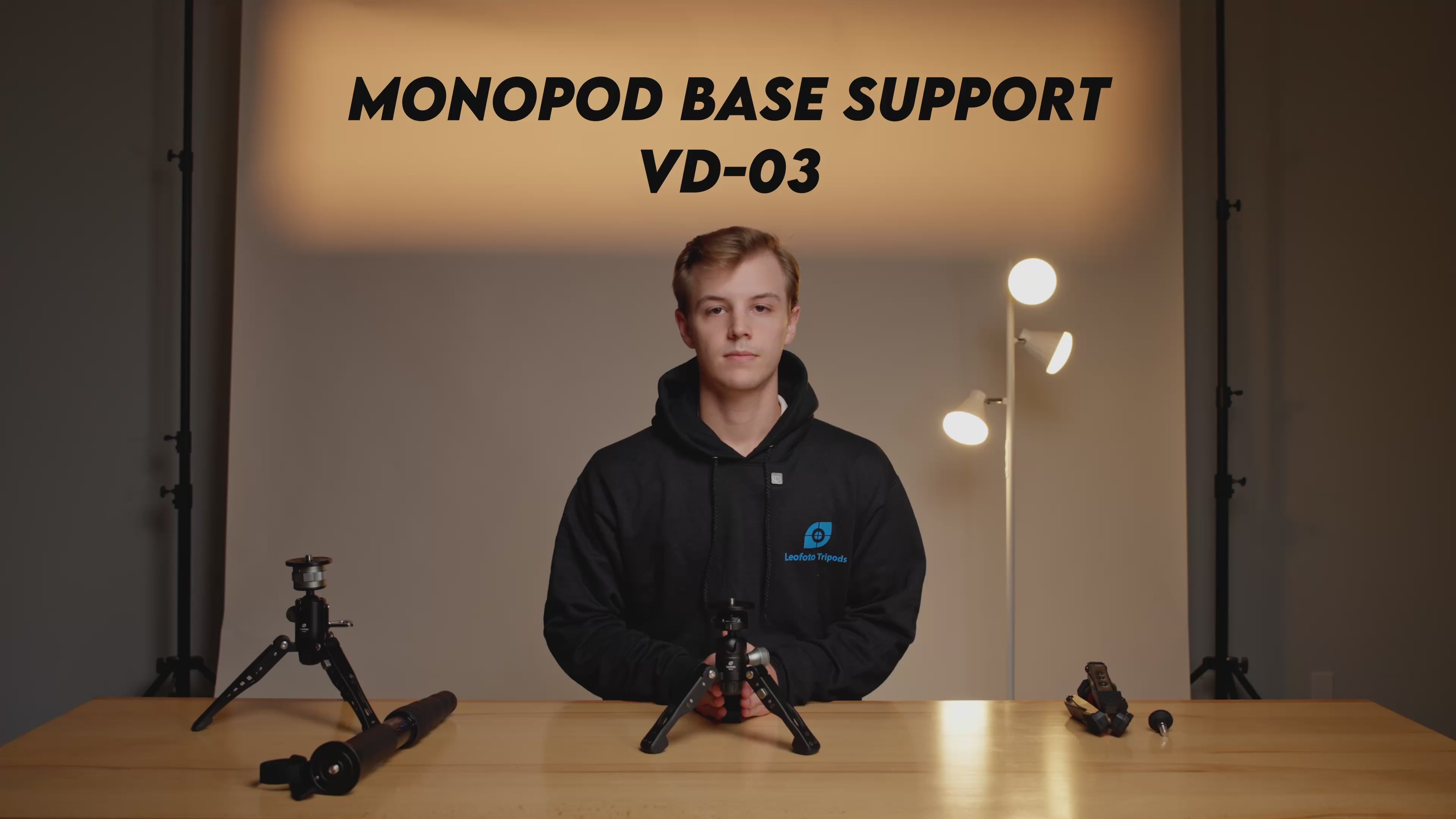 LEOFOTO VD-03 Monopod Tilt Base With Ball Head - Tripod Ground Pod Combo