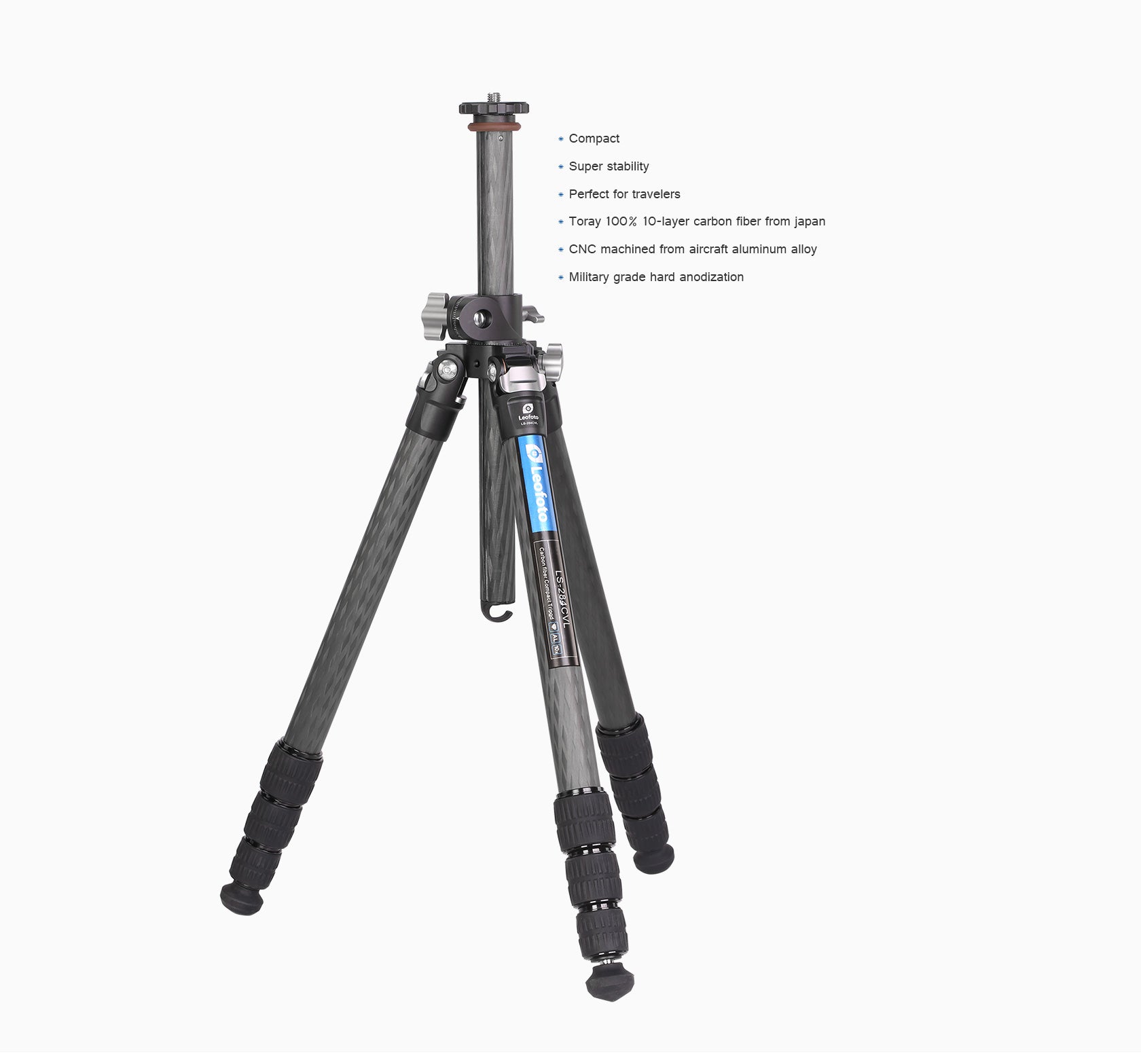 Leofoto LS-284CVL Professional Light Weight Carbon Fiber Tripod with L