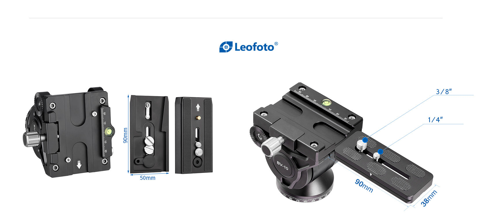 Leofoto MV-324CL(Long) + VD-03 + BV-10 Video Monopod System with Base Support Kit and Fluid Video Head