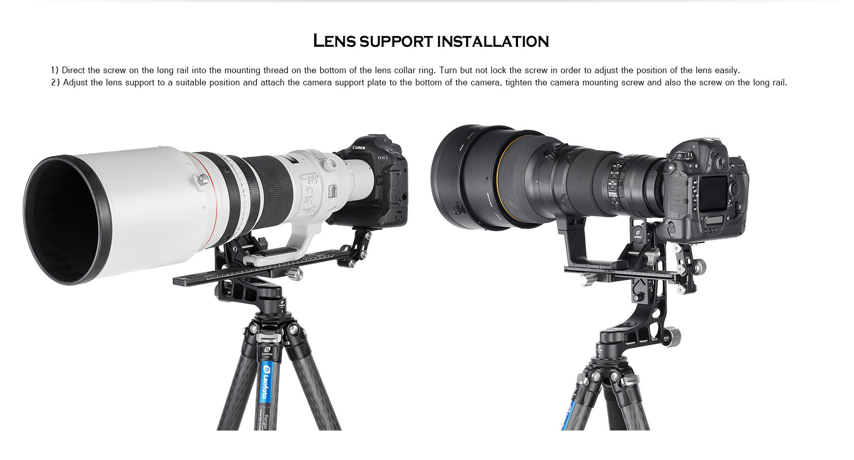 Leofoto VR-250 / VR-400 Long Tele Lens Support for Arca