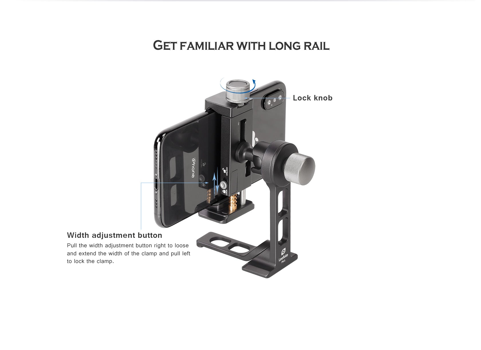 Leofoto PS-1 Smartphone Stand and PC-90II Clamp Combo with Arca-Compatible  Base