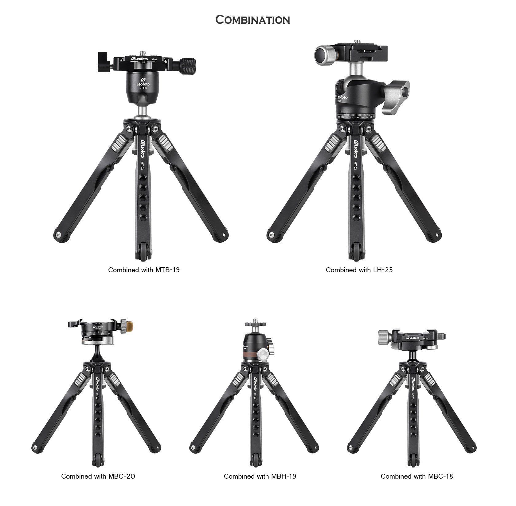 Leofoto MT-03 Folding Aluminum Mini Tripod with Bag