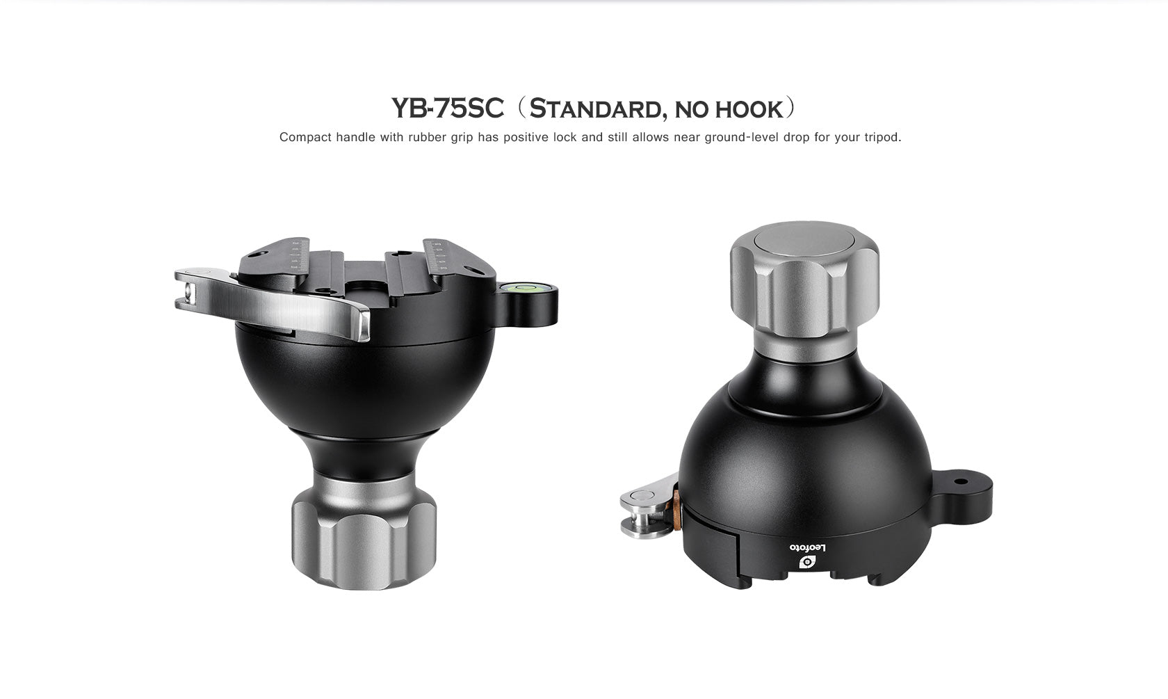 Leofoto YB-75LC / YB-75MC / YB-75SC Leveling Base with Handle for 75mm Bowl | Lever Release Arca Clamp