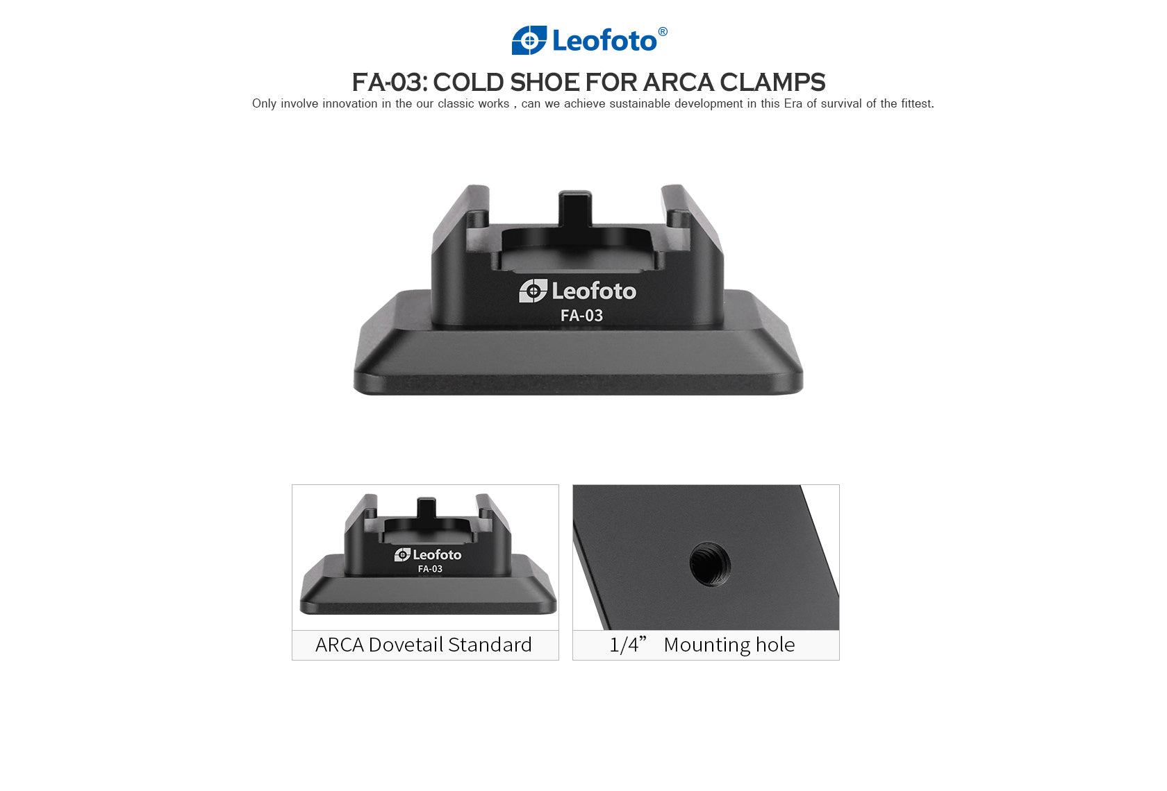 Leofoto FA-03 Flash Cold Shoe Conversion Adapter for ARCA Clamps