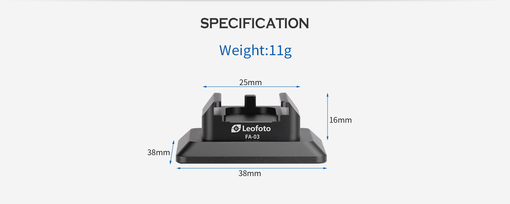 Leofoto FA-03 Flash Cold Shoe Conversion Adapter for ARCA Clamps