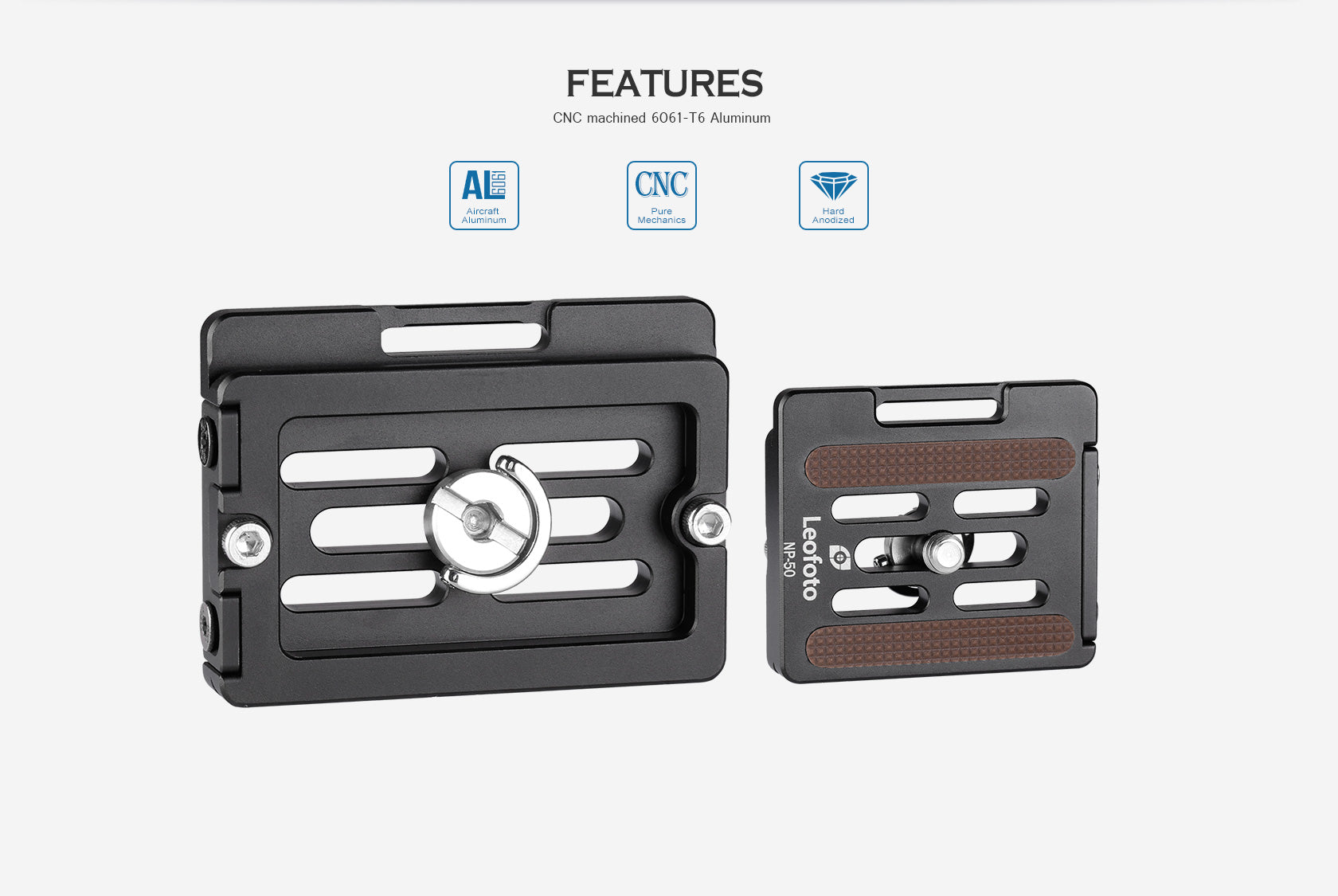 Leofoto NP-50 (50mm) / NP-60 (60mm) Universal Plate – ARCA Compatible