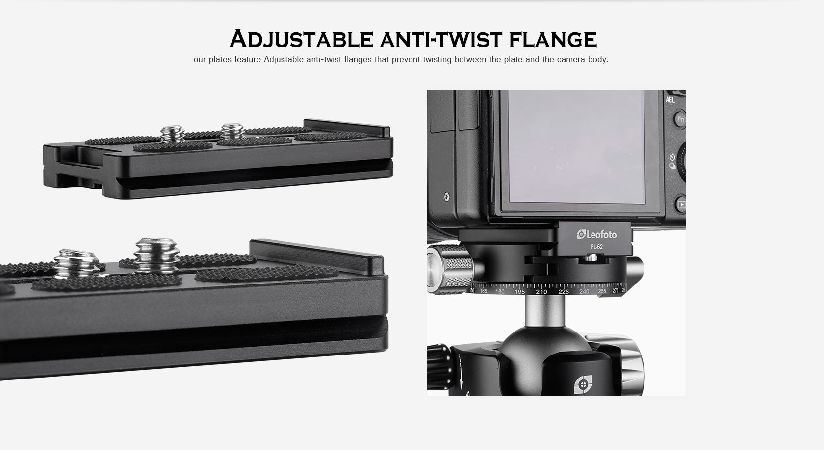 Leofoto PL-62 (62mm) / PL-80 (80mm) Universal Lens Plate ARCA Compatib