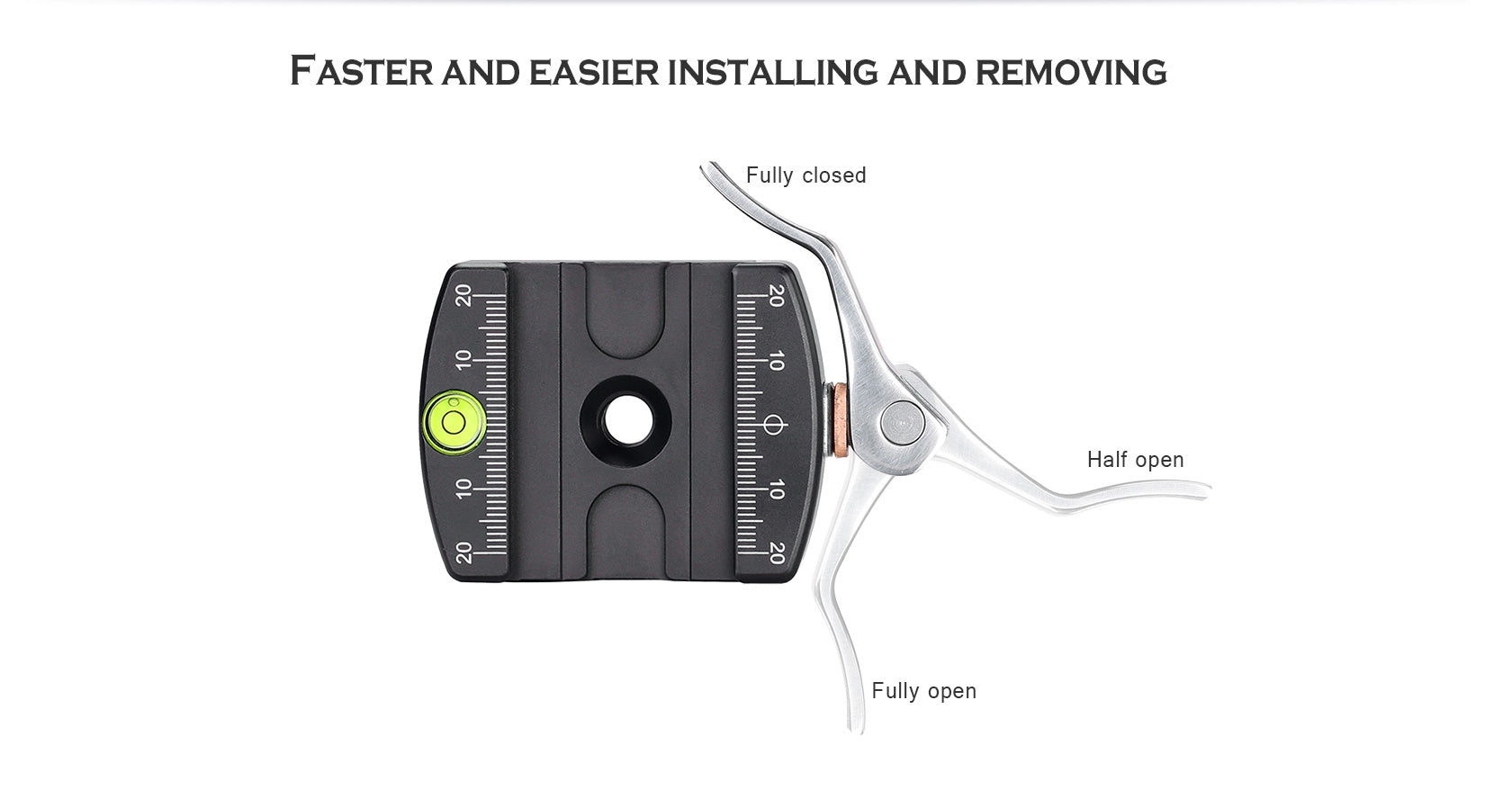 Leofoto LR-50 Lever Release Clamp with QR Plate