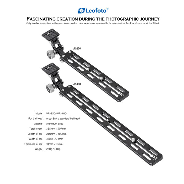 Leofoto VR-250 / VR-400 Long Tele Lens Support for Arca