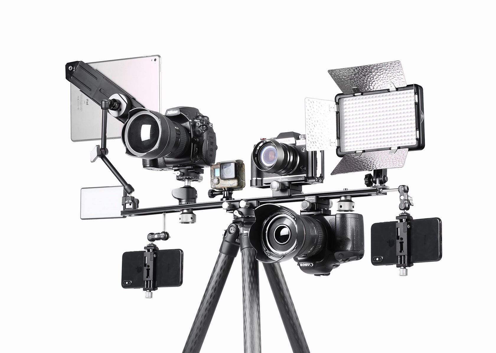 Leofoto NP-600 Kit 600mm Double Platform / Two Cameras Mounted side-by