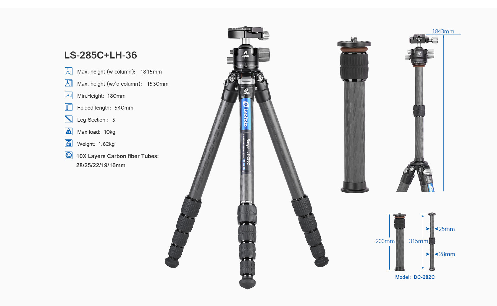 Leofoto LS-285C Ranger Series Tripod Set