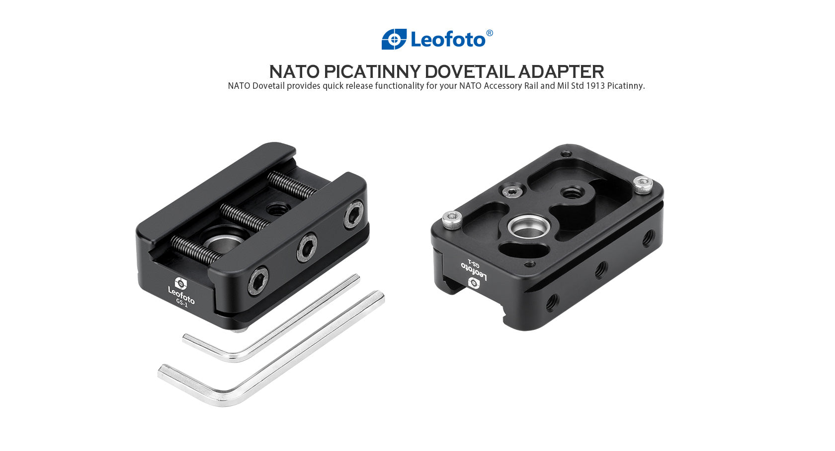 Leofoto GS-1 NATO-DVTL Picatinny Mount | Arca Compatible QR Clamp