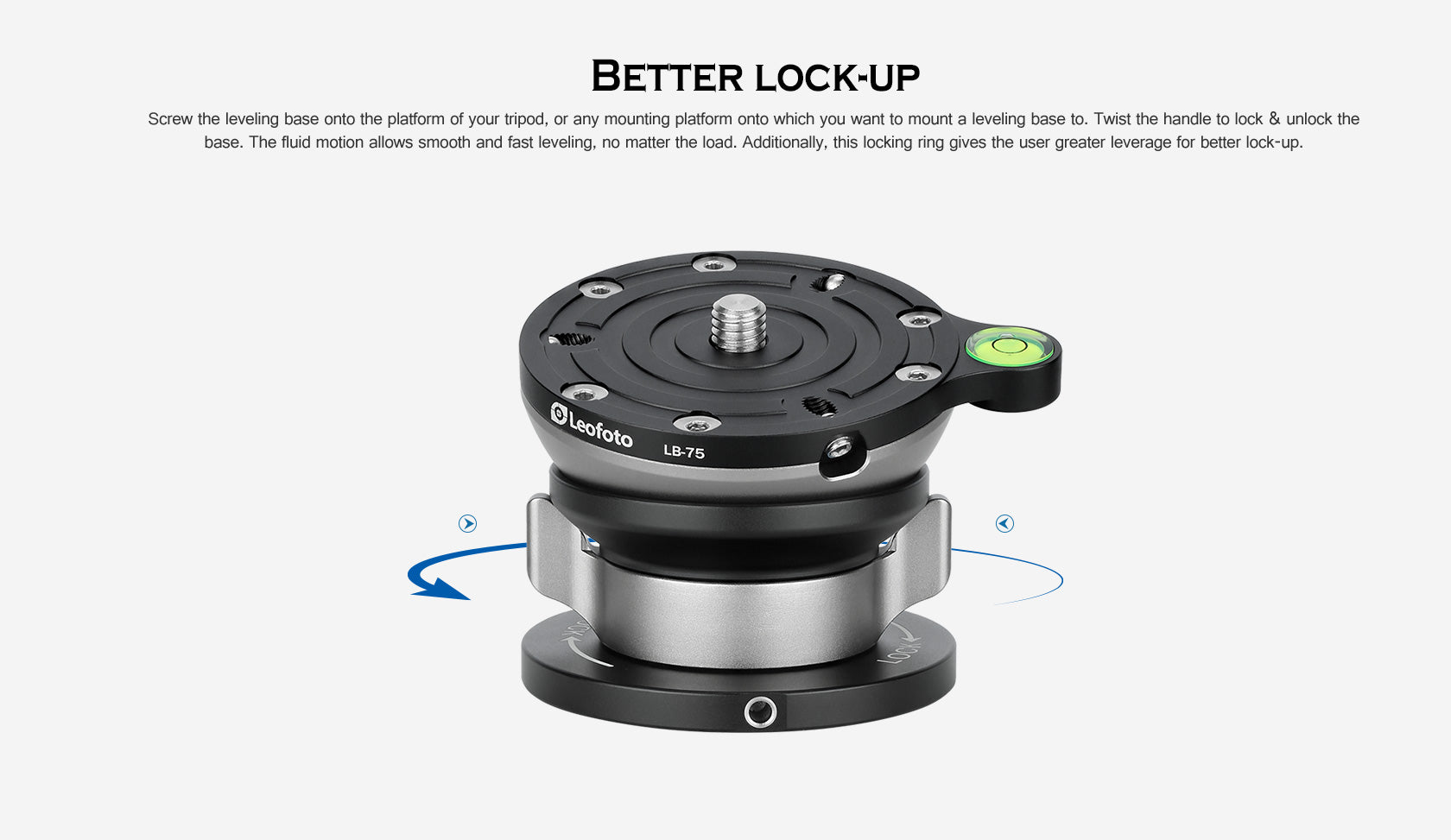 Leofoto LB Leveling Base with Butterfly Handle