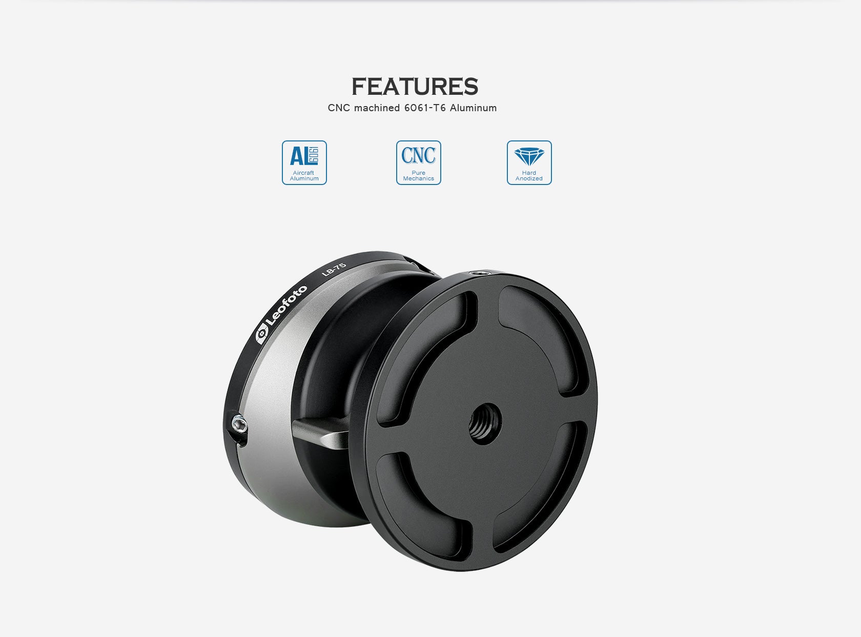 Leofoto PG-1 + LB-65 Lightweight Heavy Duty Gimbal Tripod Head & 65mm