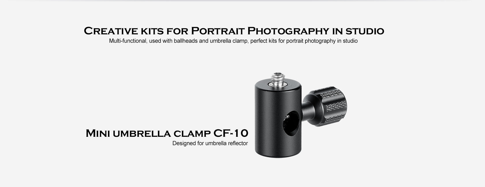 Leofoto CF-10 Umbrella Clamp Adapter Accessory fits up to 8mm Diameter Umbrella Shafts