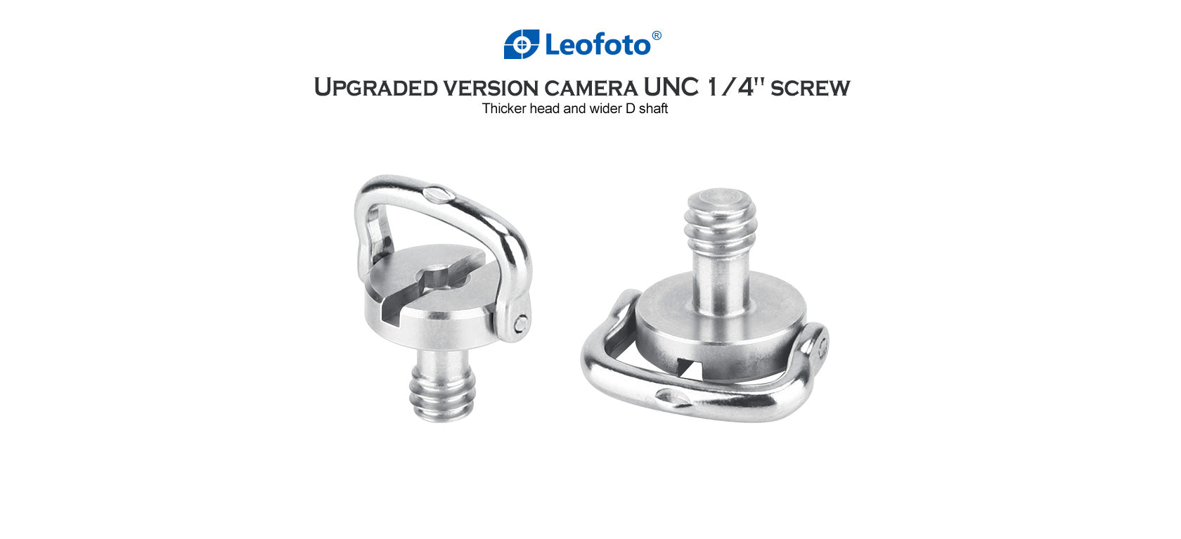 Leofoto TMD-5 UNC 1/4'' D Shaft Wide Screw with Torque Master 1/4" D Ring Comfort Wide Handle Stainless Steel Screw for Tripod QR Plate (5 Pack)