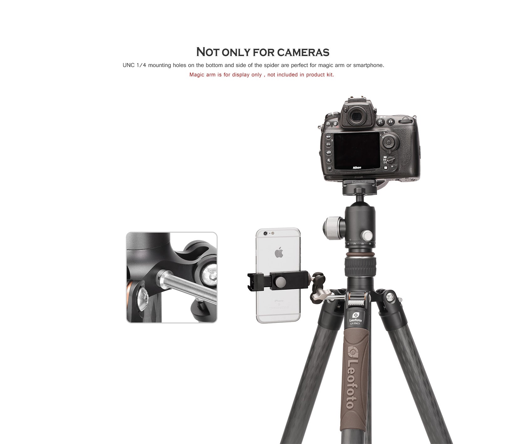 Leofoto LX-254CT + XB-32 Reversible Travel Tripod with Ball Head Set