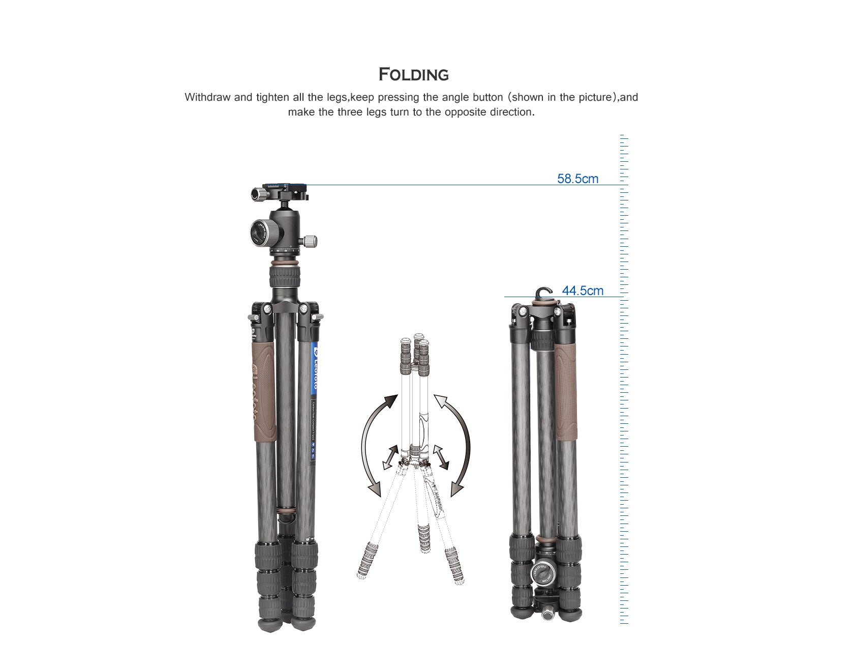 Leofoto LX-254CT + XB-32 Reversible Travel Tripod with Ball Head Set