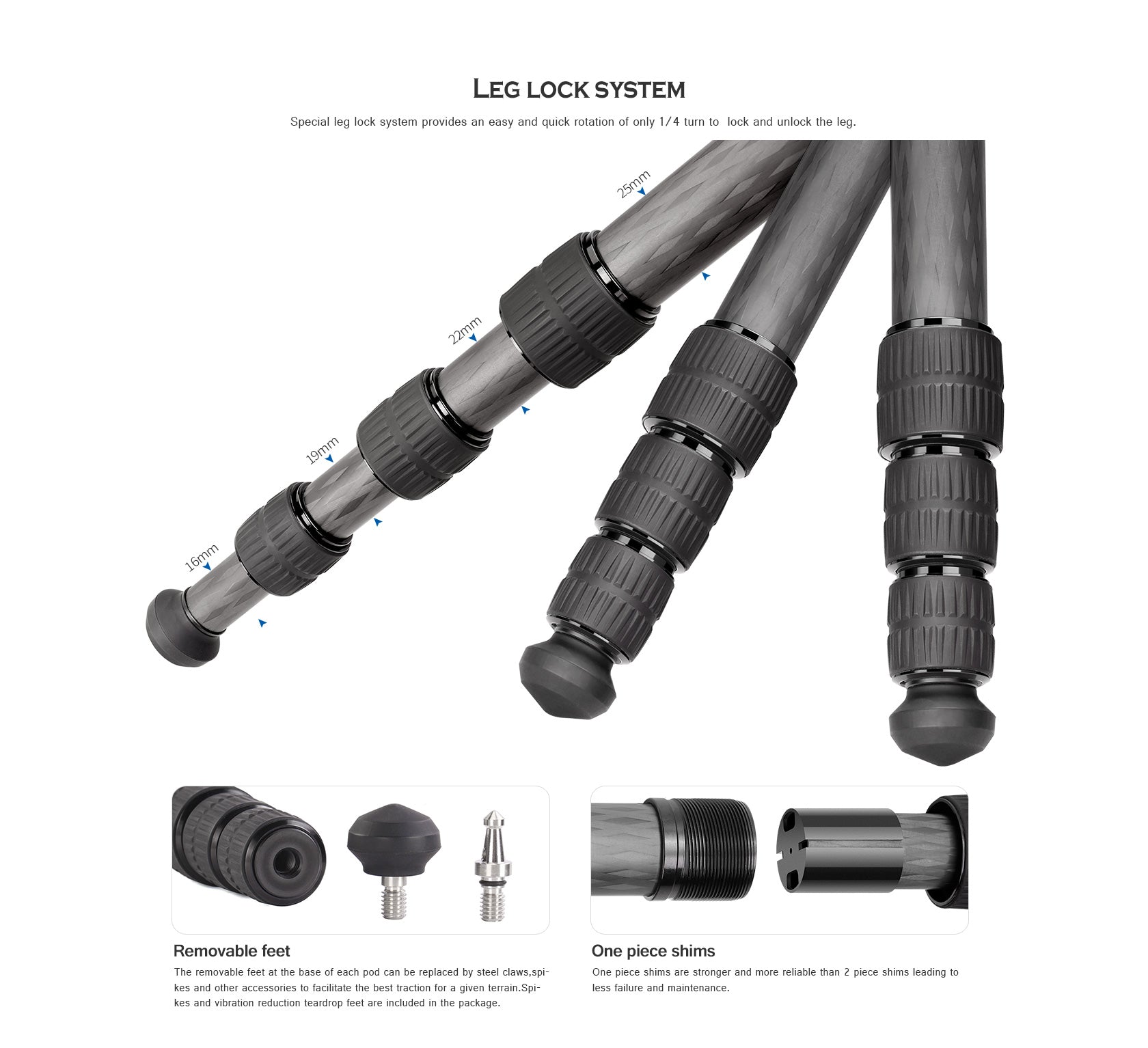 Leofoto LX-254CT + XB-32 Reversible Travel Tripod with Ball Head Set