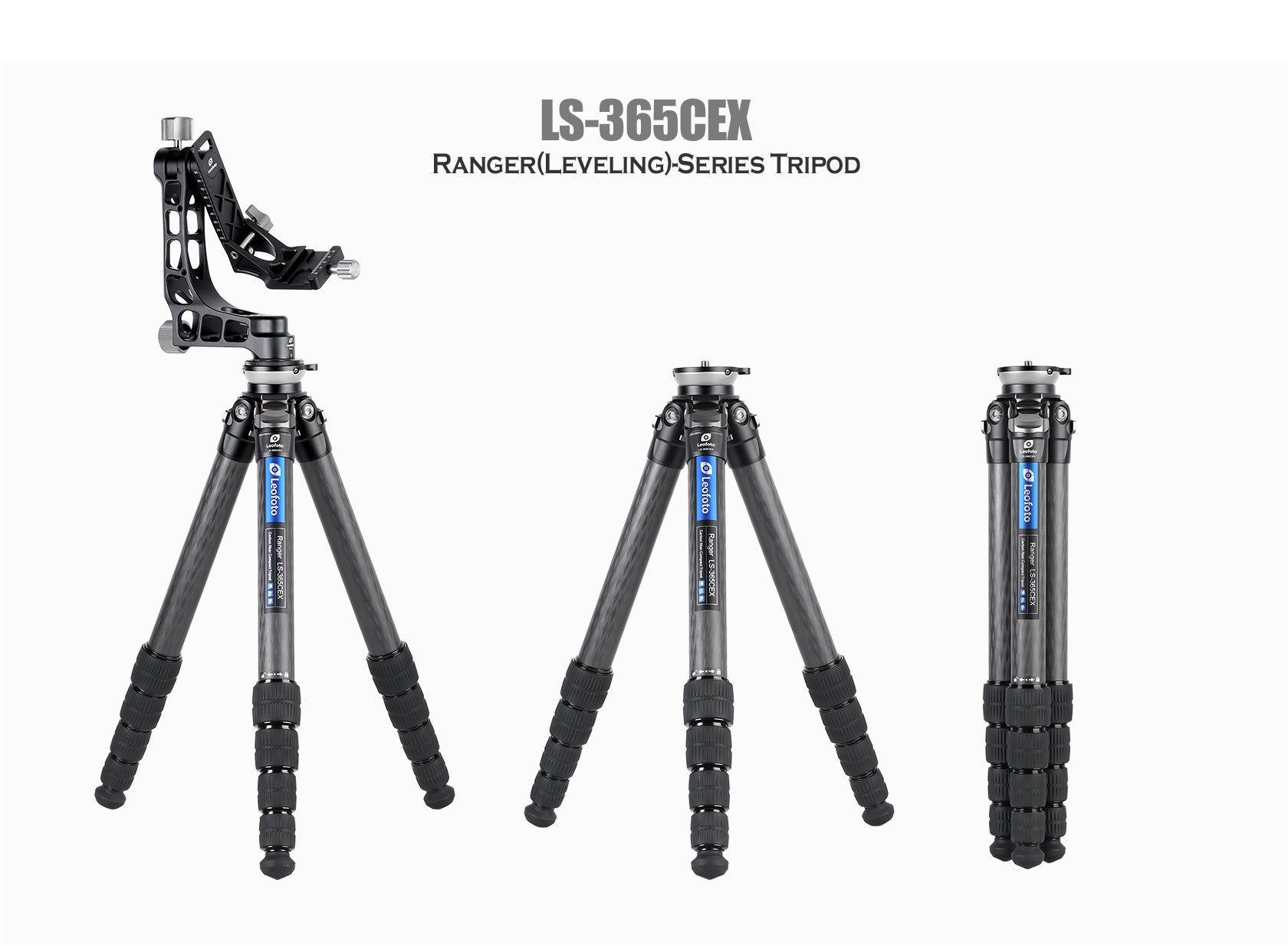 Leofoto LS-365CEX + PG-1 Ranger Leveling Tripod and PG-1 Gimbal Head Set (Black)