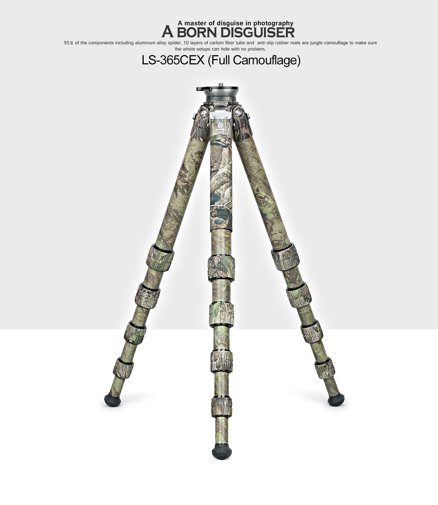 Leofoto LS-365CEX (Full Camo) Ranger Leveling Tripod