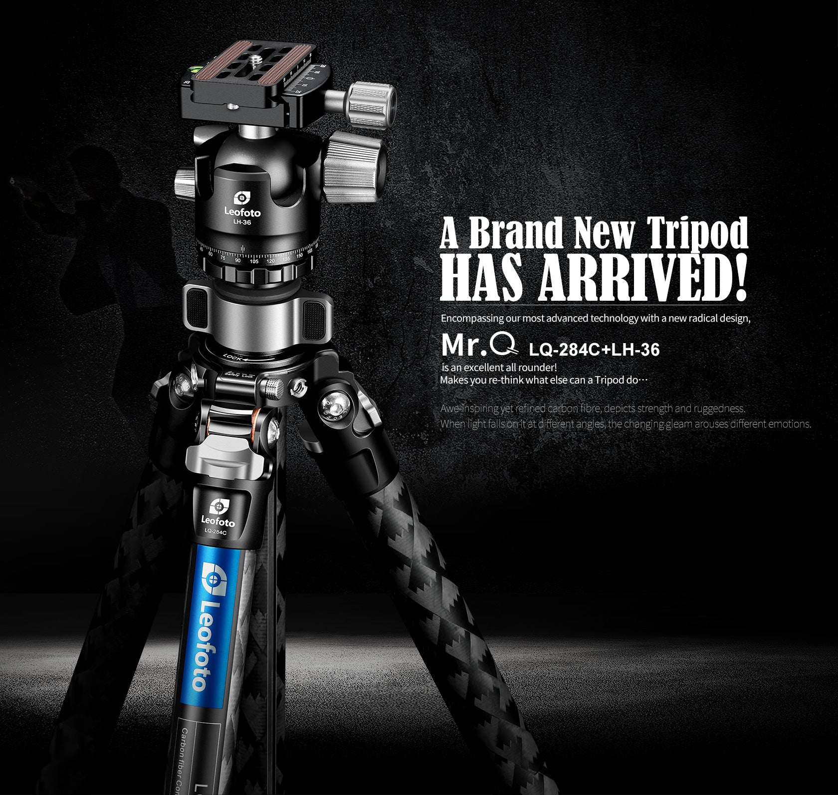 Leofoto LQ-284C Premium Carbon Fiber Tripod + LH-30 / LH-36 Ballhead with  Quick Swap Center Column+Apex Platform and Tripod Bag