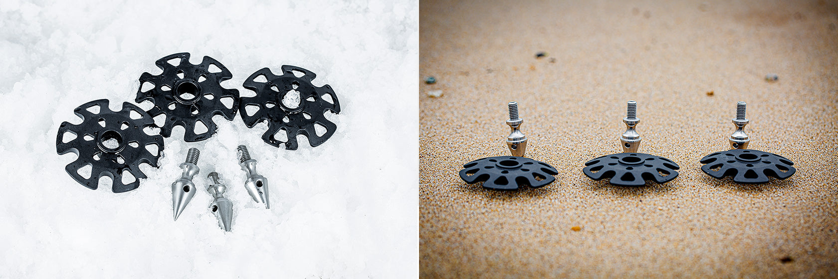 Leofoto TFW Set of 3 Stainless Steel Multi-Functional Feet For Snow / Sand | 3/8"