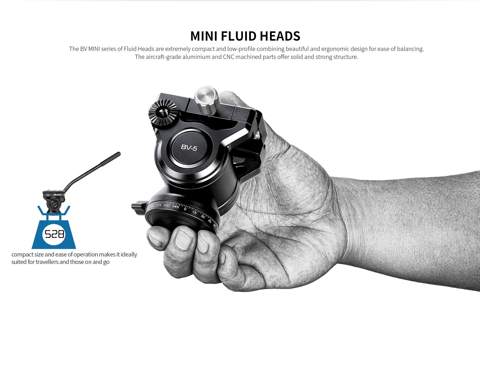 Leofoto BV-5 Mini Compact Fluid Head/ Tilt Lock Design